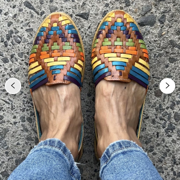 Macerena Collection Huarache~ Boho- Hippie ~ Mexican Colorful Leather Sandal - Picture 1 of 7
